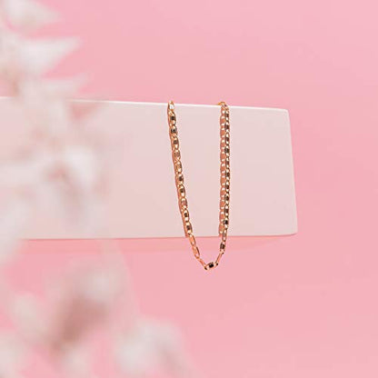 PAVOI 14K Gold Plated Chain Anklets for Women - Minimalist Link Chain Ankle Bracelet - Dainty Gold Anklets for Women - Trendy Summer Beach Jewelry Gifts - Snake, Figaro, Mariner, Paperclip, Beaded - style: Marina