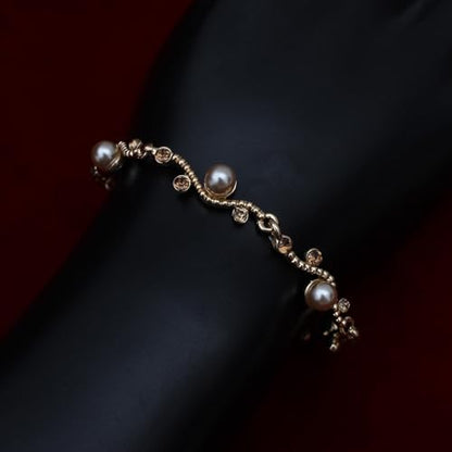 Bridal Pearl Choker Necklace Earrings Bracelet Wedding Crystal Jewelry Set for Women Brides Bridesmaid Prom - color: Champagne-Gold Plated