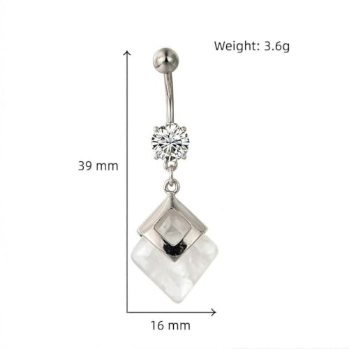 Turquoise Belly Button Ring, Dangle Belly Ring Western Jewelry for Women, Stylish Navel Body Piercing Jewelry