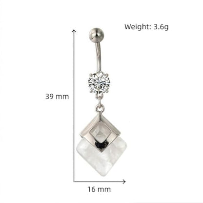 Turquoise Belly Button Ring, Dangle Belly Ring Western Jewelry for Women, Stylish Navel Body Piercing Jewelry
