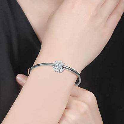 Butterfly Flower Garden Charm Magnolia Bloom Crystal Opennwork Enamel Bead for Pandora Charm Bracelet - style: Bule Flower