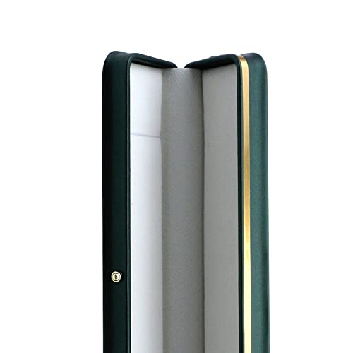 MY MIRONEY PU Leather Necklace Box Rectangle Blackish Green | Bracelet Case Box Velvet Interior Jewelry Box Organizer Gift Box Display Case Chain Holder (9.45" x 2.17" x 1.38") - style: Necklace Box(Type A); Blackish Green
