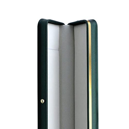 MY MIRONEY PU Leather Necklace Box Rectangle Blackish Green | Bracelet Case Box Velvet Interior Jewelry Box Organizer Gift Box Display Case Chain Holder (9.45" x 2.17" x 1.38") - style: Necklace Box(Type A); Blackish Green