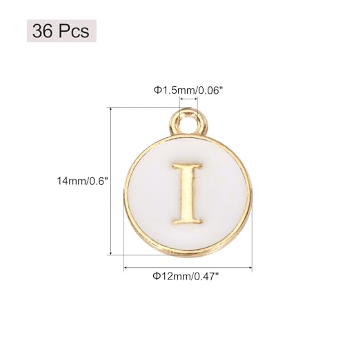 MECCANIXITY Pendants Letter Charm Initial Charm Double Sided Alphabet for DIY Necklace Bracelet Earrings Jewelry Making - style: I