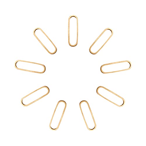 100Pcs 18K Gold Plated Charms Oval Connector Charms Linking Rings Hollow Frame Pendants Earring Hoops Open Bezel Pendants for Earrings Bracelet Necklace Macrame Making - color: 18K Gold Plated