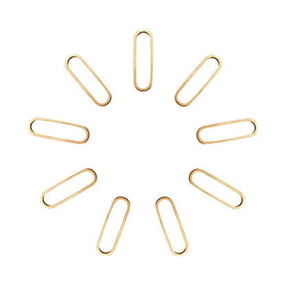100Pcs 18K Gold Plated Charms Oval Connector Charms Linking Rings Hollow Frame Pendants Earring Hoops Open Bezel Pendants for Earrings Bracelet Necklace Macrame Making - color: 18K Gold Plated