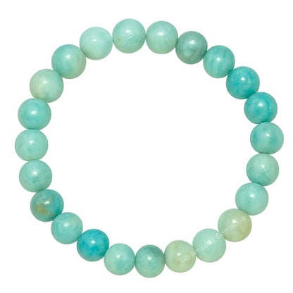 Amazing Gemstone Amazonite Crystal Bracelet for Women Men's Gifts - Protection Healing Crystal Bracelet - 8mm Gemstone Beaded Stretchable Bracelet Pulseras Para Hombres Mujer Stocking Stuffers Mothers Day Gift - color: Amazonite
