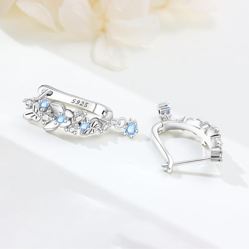 925 Sterling Silver Hoop Earrings Drop Dangle Earrings for Women Hypoallergenic Earring Trendy Huggie Earring Cute Graduation Birthday Gifts Jewelry for Women - color: Butterfly in Flight earrings