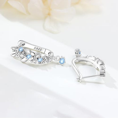 925 Sterling Silver Hoop Earrings Drop Dangle Earrings for Women Hypoallergenic Earring Trendy Huggie Earring Cute Graduation Birthday Gifts Jewelry for Women - color: Butterfly in Flight earrings