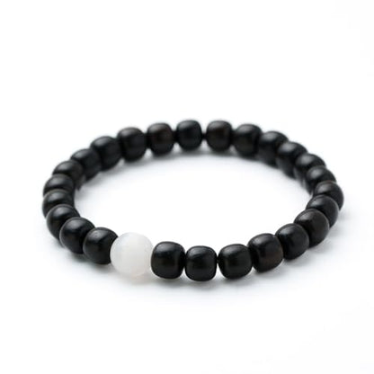 Healing Wooden Bracelet for Women Men Stretch Adjustable Black Beaded Bracelets for Women Friends Sister Spiritual Bracelets for Woman