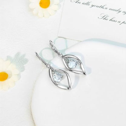 Leverback Earrings Dangle Earrings for Women Dangly Earrings Anniversary Birthday Gifts for Women - style: Linear-Silver