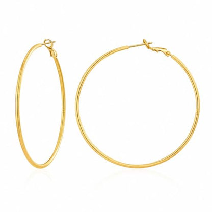2MM S925 Sterling Silver Hoop Earrings Thin Gold Large Hoop Earring Lightweight Hypoallergenic Big Silver Thin Hoops Earring Gold Hoops Earrings for Women 30/40/50/60 MM - color: 50mm-Gold