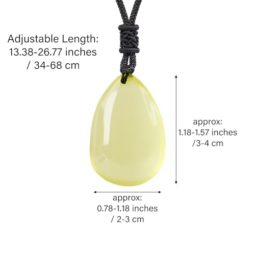 Anjiucc Natural Gemstone Tree of Life Black Obsidian/Golden Obsidian Pendant Necklace for Male and Female Necklace - color: Citine