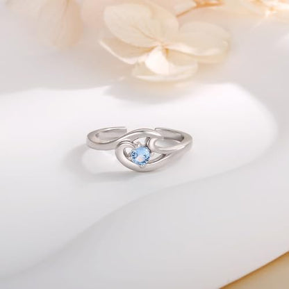 925 Sterling Silver Toe Ring Adjustable Butterfly Filigree Boho Ocean Wave Summer Jewelry for Women - style: Ocean Wave