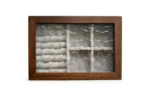 Wooden Jewelry Box with Glass Lid, Multi-Compartment Jewelry Display Case, Ligth Gray Velvet Lining, Walnut Brown - color: Ligth Gray Velvet Lining, Walnut Brown