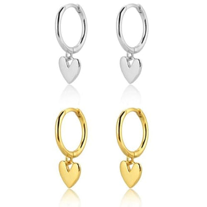 Valentines Day Earrings for Women Heart Earrings for women Gold Silver Heart Huggie Hoop Dangle Drop Earrings Small Simple Hypoallergenic Jewelry - color: A:Heart Earrings Set