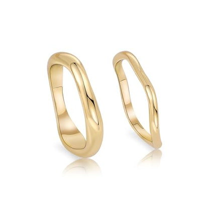 Rings for Women,Dainty Ring Set 14K Gold Plated Thumb Rings Non Tarnish Chunky Size 6-10 Gold Jewelry Gifts for Women
