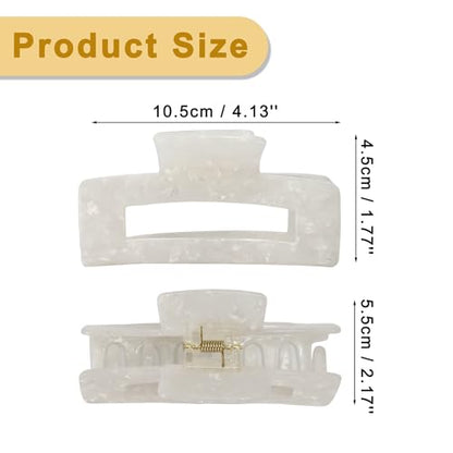 VOCOSTE Hair Claw Clips, 4" Large for Thick Hair, Pear White | Strong Non-Slip Hold, Half Ups, Acetic Acid Hair Clips for Durability, Secure Chic Daily Styles - color: Pear White
