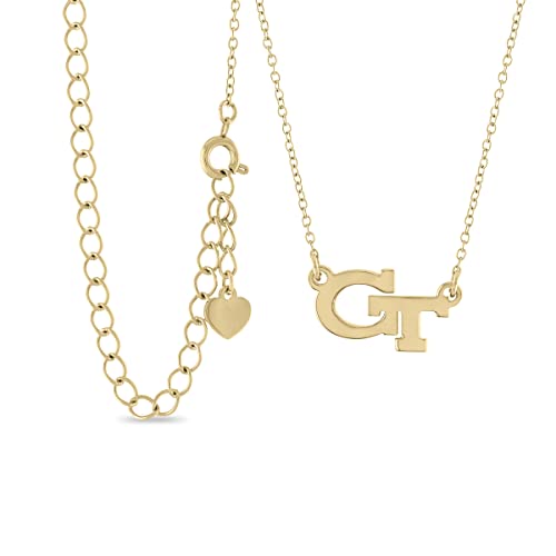 Stone Armory Georgia Tech Jewelry for Women - color: A - GT Earrings and Necklace Set (18k Gold Plated)