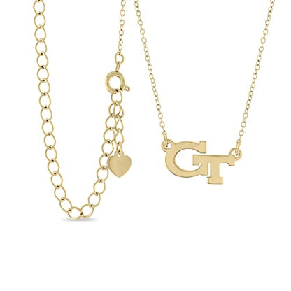 Stone Armory Georgia Tech Jewelry for Women - color: A - GT Earrings and Necklace Set (18k Gold Plated)