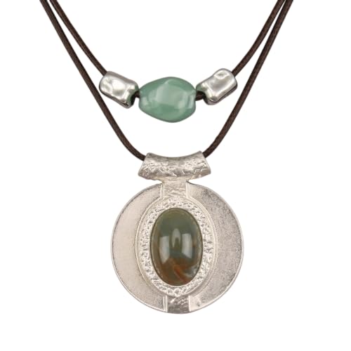 Chunky Pendant Necklace for Women Vintage Boho Necklaces Choker Layered Statement Necklaces Bohemian Jewlery Gifts - style: Large Pendant Choker Necklace