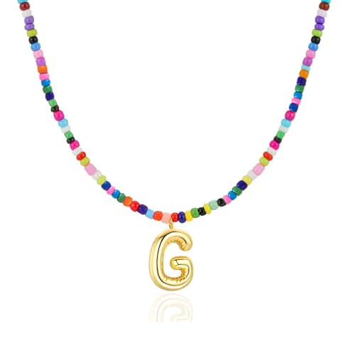 Colorful Initial Necklaces Gifts for Girls Kids Teens, 6-18 Year Old Girl Birthday Gift Teen Girl Gifts Trendy Stuff Gold Bubble Letter Pendent Necklace Jewelry - style: G