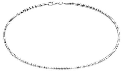 Savlano 925 Sterling Silver Solid Italian Round Diamond Cut Snake Chain Bracelet/Anklet For Women & Men - Made in Italy Comes Gift Box - style: 0.8mm