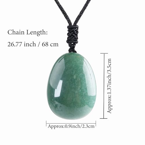 Anjiucc Natural Gemstone Tree of Life Black Obsidian/Golden Obsidian Pendant Necklace for Male and Female Necklace - color: Green Aventurine