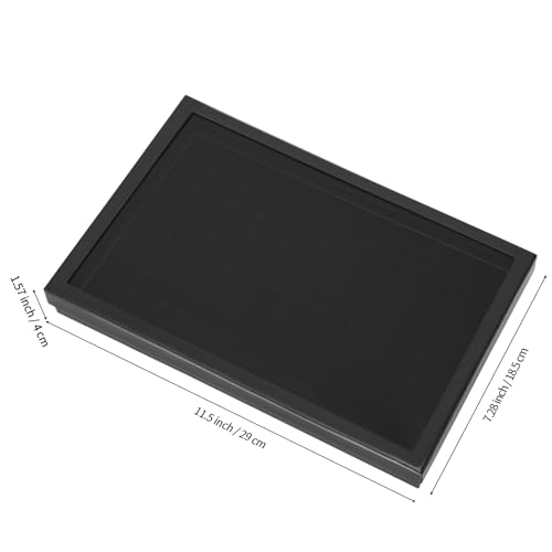 KUKUVR 100 Slots Ring Earring Holder Display Case (Black) | Velvet, Clear Lid, Ring Earring Storage Organizer Box Tray, for Women and Selling Show - color: Black