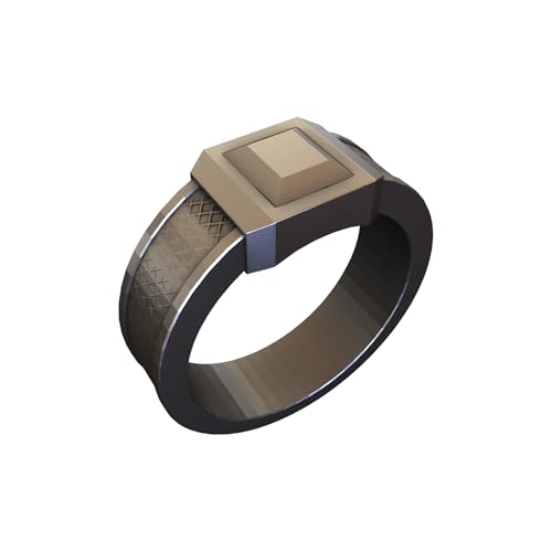 Men's Silver Signet Ring – Geometric Ring Bold Square Statement Band, Minimalist Jewelry Gift