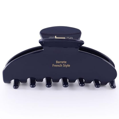 Hair Claw Clips for Thick Hair, Large Navy Blue Hair Clip 4in | Nonslip Celluloid Butterfly Jaw Clips, Acetate Claw Clips Strong Hold for Women，Jumbo French Hairclip for Curly Hair - color: Navy Blue Claw Clip