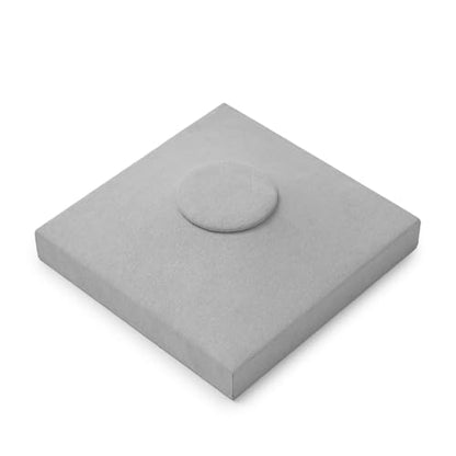 Microfiber Jewelry Display Tray Necklace Display Stand | Necklace Holder Gray - size: 5.52" x 5.49" x 0.78"