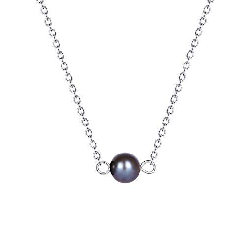 Turquoise or Pearl Bar Choker Necklace Pearl or Turquoise Beads Necklace Jewelry for Women - size: 14 Inch, style: Single Black Pearl Beads