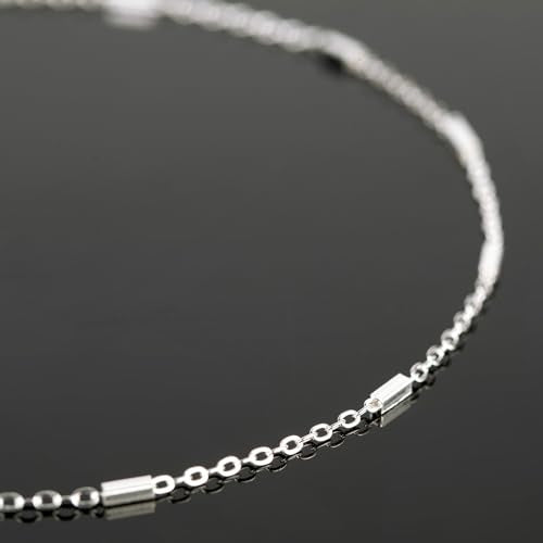 UMAOKANG 32.8 Feet Silver Necklace Chains Bulk for Jewelry Making Silver Plated Brass Tube Bar Link Chain Roll with Jump Rings and Lobster Clasps - color: Silver Tube Bar