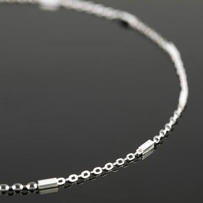 UMAOKANG 32.8 Feet Silver Necklace Chains Bulk for Jewelry Making Silver Plated Brass Tube Bar Link Chain Roll with Jump Rings and Lobster Clasps - color: Silver Tube Bar