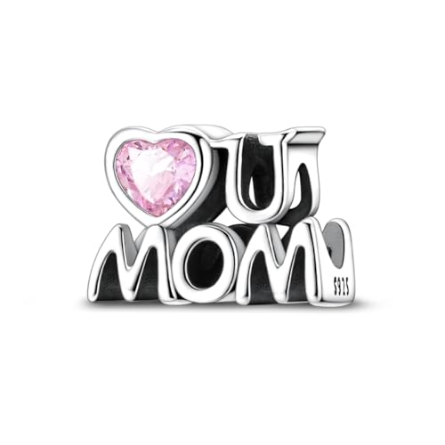 NARMO 925 Sterling Silver Charm Bead for Bracelets Silver Charms for Women - color: LOVE U MOM