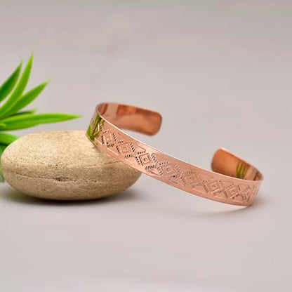 Pure Copper Cuff Bracelet Collection | Byzantine, Textured & Geometric Designs | Traditionally Worn Wellness Jewelry for Balance & Mindful Living | Unisex Open Bangle