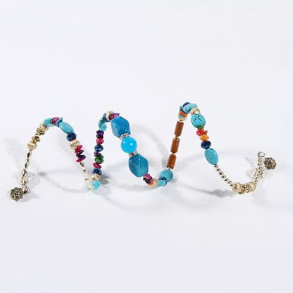 Turquoise Beaded Stretch Bracelets Bohemian Stackable Bracelets Y2K Summer Beach Bracelets Jewelry for Women - color: Stackable-Colorful