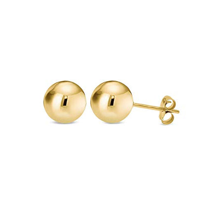 Kezef 14K Gold Filled Ball Stud Earrings for Women - Thick 14K Gold Layer, Hypoallergenic for Sensitive Ears, Round Studs | 3mm-9mm - style: 9mm