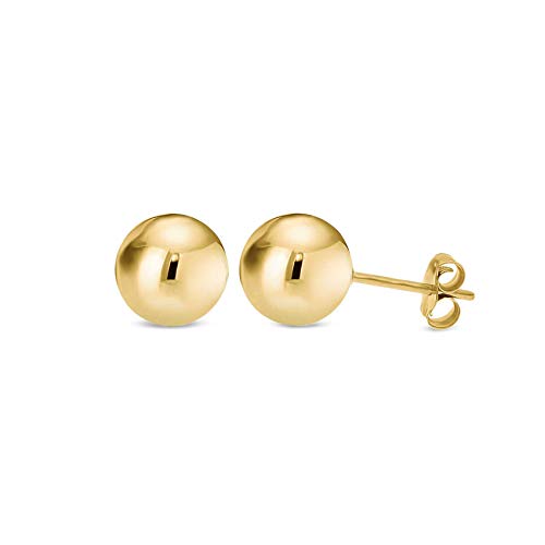 Kezef 14K Gold Filled Ball Stud Earrings for Women - Thick 14K Gold Layer, Hypoallergenic for Sensitive Ears, Round Studs | 3mm-9mm - style: 9mm