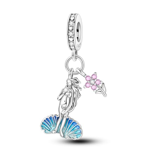 Hapour 925 Sterling Silver Charm for Bracelet Necklace Women Pendant Beads | Virgin Mary Charm, Religious Cross Heart Dragon European Jewelry Mom Charm - color: Birth of Venus