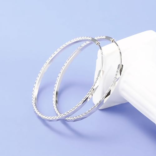 YFN Hoop Earrings Sterling Silver Polished Round Circle Endless Earrings Diameter 20,30,40,50,60,70,80mm - style: Diameter 45mm Hoop Earrings