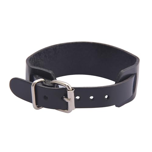 Jeilwiy Punk Leather Wristbands for Men Bracelets Handmade Wide Cuff Bangle Braided Jewelry Black Brown Adjustable - Punk Father's Gifts - color: Leather Cuff Bracelet Buckle