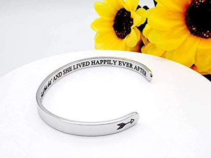 Dczosily Inspirational Bracelets for Women Stainless Steel Cuff Bracelet Engraved Jewelry Motivational Bangles Personalized Gifts for Best Friend/Mom - style: 01Friend-A wise woman once said "f**ck this sh*t" and she lived happily ever after
