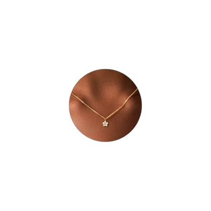 Luxval Diamond Pendant Gold Necklace for Women，Dainty 18k Gold Plated Choker Necklaces Simple Gold Jewelry Gifts for Women - color: Gold-Daisy