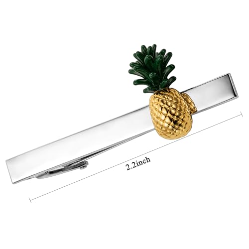 HAWSON Tie Clips for Men Unique,Fun Animal/Musical/Nautical Tie Clip,Novelty Personalized Mens Tie Bar,Accessories Business Wedding Gifts - style: Plant Pineapple