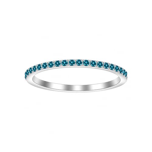 Birthstone Rings For Women, Silver Stackable Cubic Zirconia Stainless Steel Birth Stone Ring To My Daughter/Mom Birthday Unique Gifts Jewelry - color: 12-Silver-December