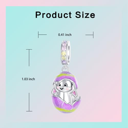 LUXILLA Charms for Bracelets & Necklace 925 Sterling Silver Charms Elephant Happy Birthday Charm Fit for Valentine's Day Mother's Day Jewelry Gift for Women - color: Bunny Easter Egg Charm