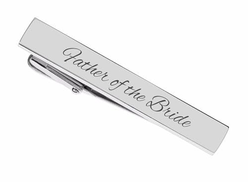 Silver Brushed Tie Clip Custom Engraved Free - Personalized Men’s Accessory for Weddings, Business & Groomsmen - Father's Day Gift For Him | Free Engraving - Ships from USA