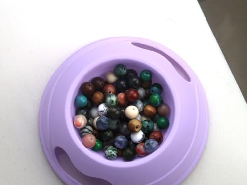 500Pcs 8mm Natural Gemstone Beads,1mm Hole Adult Jewelry Making - color: 8MM-24Colors Materia-A